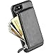 iPhone 8 Case/iPhone 7 Case Zipper Wallet, iPhone 7 Leather Case with Kickstand, LAMEEKU Shockproof Apple 7 Credit Card Holder Slot Cases, Protective Cover for Apple iPhone 7 / iPhone 8 4.7