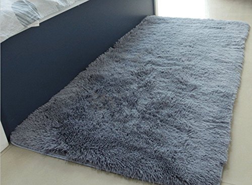ACTCUT Soft Indoor Modern Area Rugs Fluffy Living Room Carpets Suitable for Children Bedroom Decor Nursery Rugs 2.6 Feet by 5.3 Feet (Gray)