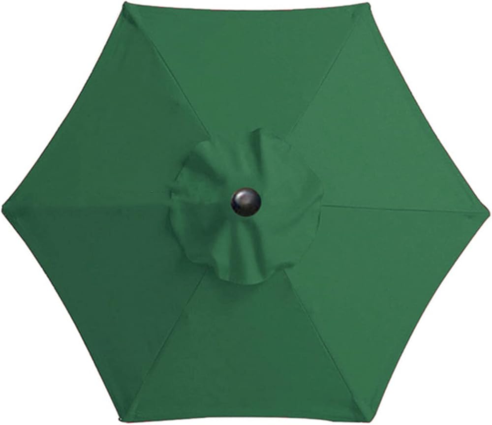 TWSOUL Replacement Parasol Fabric Cover 2.7 m 6 Ribs Green UV Waterproof