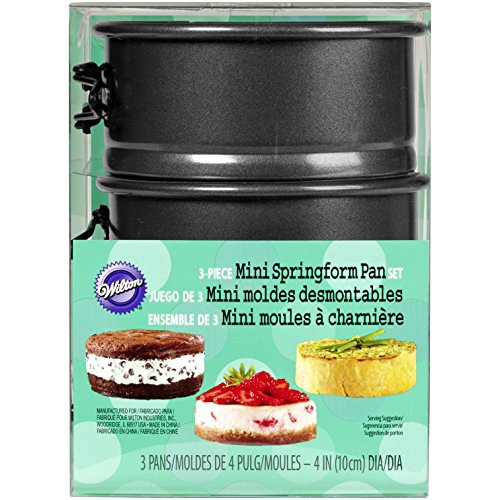 Wilton 4Inch Mini Springform Pans for Mini Cheesecakes, Pizzas and