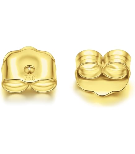 Amazon.com: 18K Gold Earring Backs Real Gold 0.2 Grams AU750  