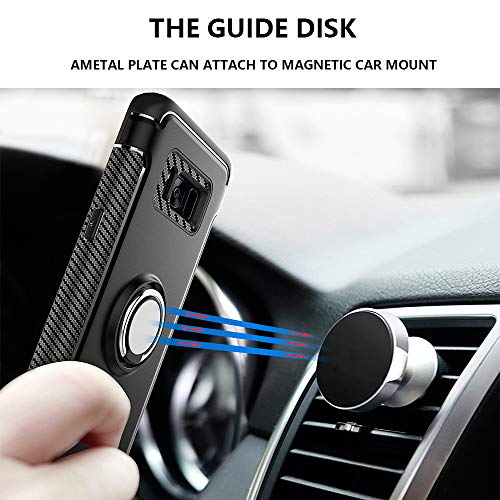 Cover for Samsung Galaxy S8&S8 Plus Case, 2 in 1 360 Degree Ring Stand Dual Layer TPU Bumper Shockproof Support Magnetic Car Mount Holder Thin Case for Galaxy S8+ (4, Samsung Galaxy S8) - Thumbnail 3