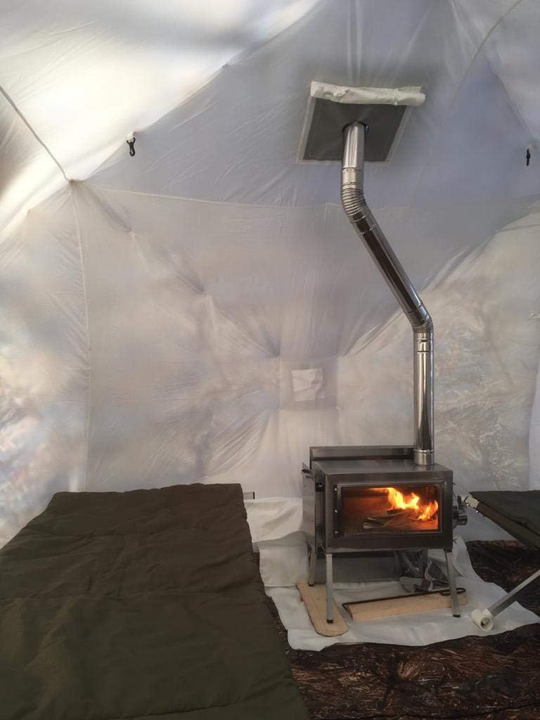 tents for winter living on Amazon Com Russian Bear Hot Tent With Stove Jack Camping Hunting Ice Fishing Outfitter Cold Weather Tent All 4 Season Yurt Expedition Arctic Living Warm Luxury Camp Bell Winter Tent