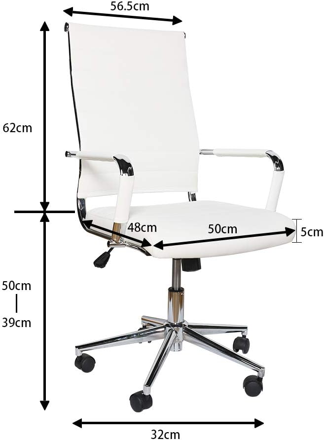 eclife Ergonomic Office Chair Ribbed Leather Swivel Adjustable Height