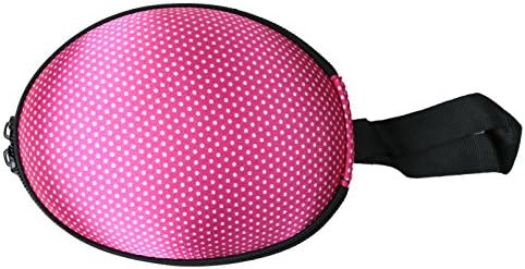 JAM Fashions Adhesive Sticky Bra Storage or Travel Case Lingerie Bag (Pink Polka Dot)