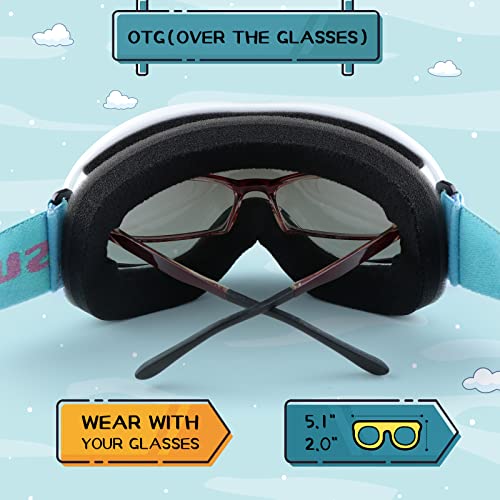 Supertrip Kids Ski Goggles, Anti-Fog Snow Snowboard Goggles for