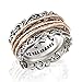 Paz Creations 925 Sterling Silver Spinner Ring for Woman, Anxiety Fidget Rings Hand Crafted, Vintage Style, with 1 Year Warranty, Rose Gold, Size 8