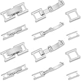 SUPERFINDINGS 20Pcs 2 Styles 15-16mm Platinum Fold Over Clasps Brass Bracelet Necklace Jewelry Clasps Foldover Clasps Jewelry Clasps Closure End Caps for Jewelry