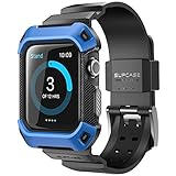 SupCase [Unicorn Beetle Pro Rugged Protective Case for Apple Watch 1st Gen with Strap Bands for Apple Watch/Watch Sport/Watch Edition 2015 [38 mm Not Compatible with 42 mm] (Blue)