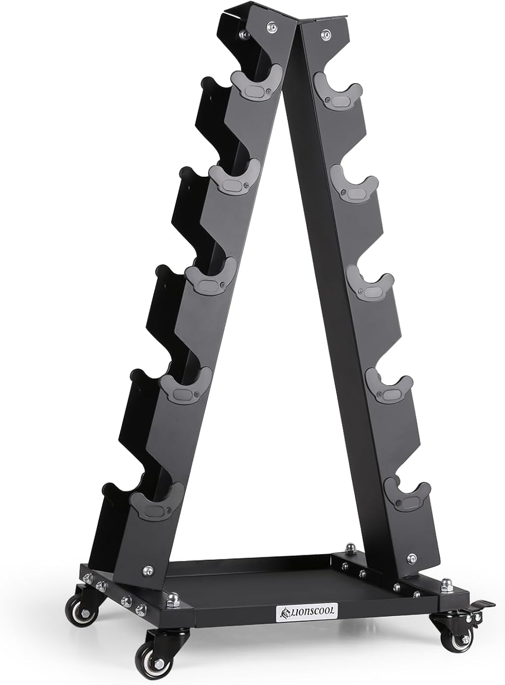 LIONSCOOL Dumbbell Rack Stand 5-Tier A-Frame Heavy Duty 136KG Load