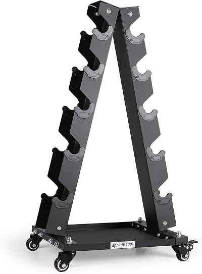 LIONSCOOL Dumbbell Rack Stand 5-Tier A-Frame Heavy Duty 136KG Load
