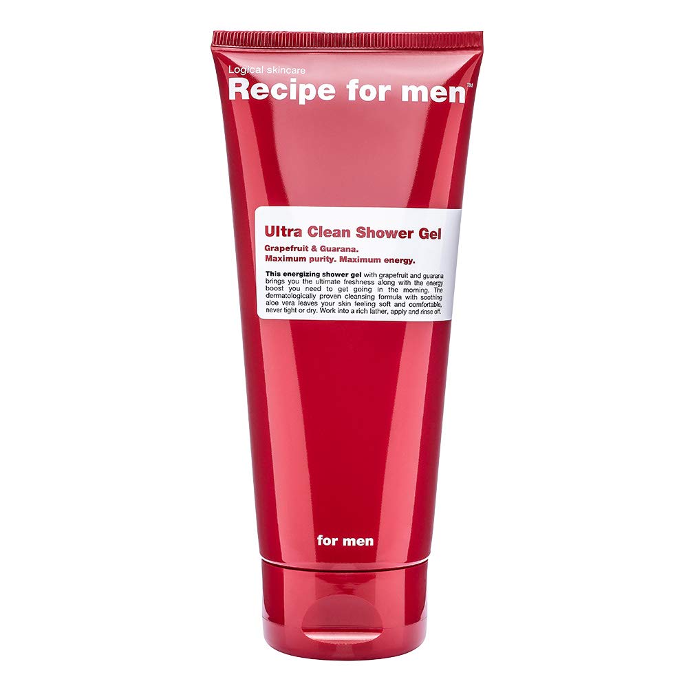 Recipe For Men Ultra Clean Shower Gel For Men - Aloe Vera & Grapefruit Keeps You Clean & Fresh - 200 ML