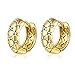 Jonline24h Luxury Girl Ladys Womens Copper 18ct Yellow Gold Plated Jewelry Crystal Wedding Hoop Earrings New