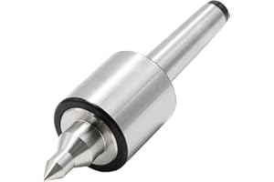 Saihisday MT2 Live Revolving Lathe Center, Triple Bearings, Hardened Alloy Steel Live Center for Metal Lathe Turning