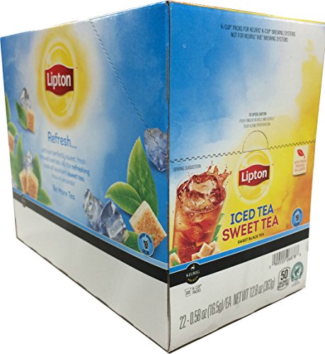 Lipton, Refresh SWEET TEA Iced Tea K-Cup Portion Packs for Keurig Brewers, 22 Count (Pack of 2)