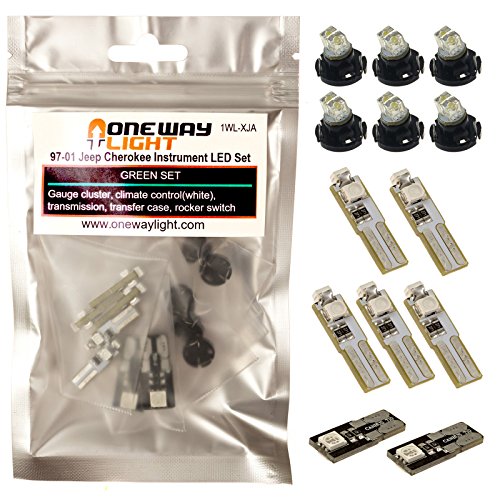 One Way Light 1997-2001 Jeep Cherokee XJ Instrument / Dash LED Set Green 1WL-XJA