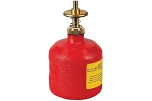 Justrite 14004 8 oz Capacity, 5 1/2" H, 3 1/8" O.D High-Density Polyethylene Red Dispenser Can