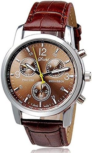 Noopvan Clearance Deal Watch, Luxury Mens Crocodile Faux Leather Glass Quartz Analog Watch