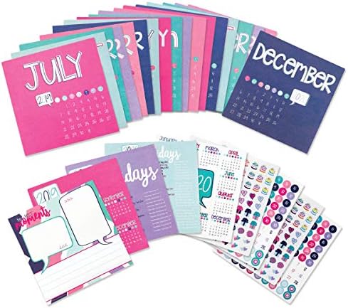 Mini Monthly Desktop Calendar 18-Month 2019-2020 for Office or Desk (396) Stickers 5"x5" U-Frame-it, Pin it or Put in Easel Stand for Home Decor with Keepsake Backside Great Gift for Women & Students