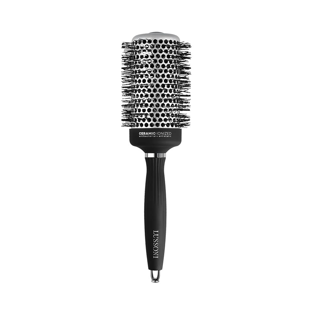 TB TOOLS FOR BEAUTY LUSSONI Professional Antistatic Styling Brush with Ribbed Bristles, Black (53 mm)