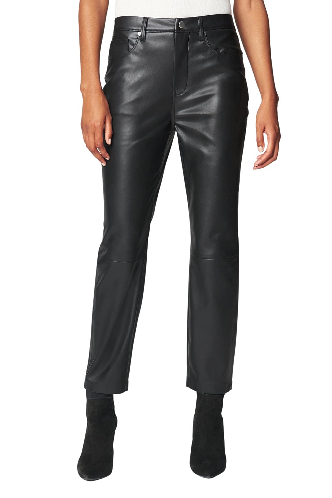 Photo 1 of [BLANKNYC] Womens High Rise Vegan Leather Pant, Straight Leg, Comfortable & Stylish Leggings, Need You Tonight, 29