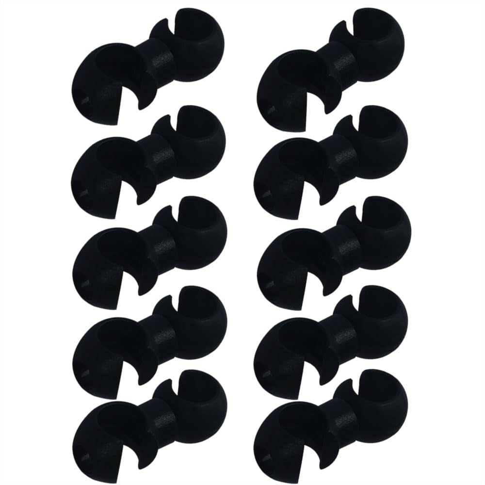 Zetatau 10 pcs Black Rotating S-Hook Clips Hook Shift Cable Brake Gear Cable Housing Fixing Holder Guide Cycling Bike Bicycle MTB