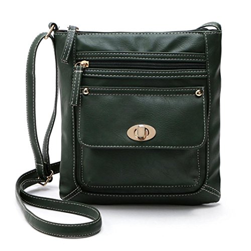 Crossbody Leather,Clearance! AgrinTol Womens Leather Satchel Crossbody Shoulder Messenger Bag (Green)