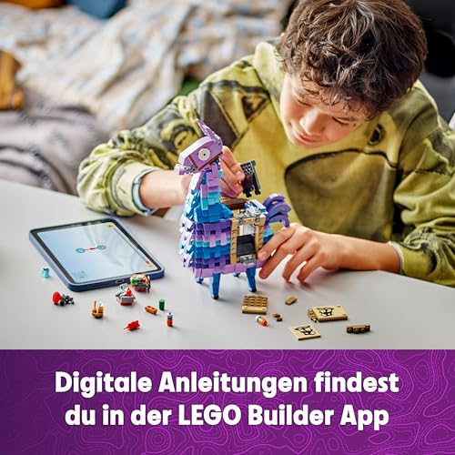 LEGO Fortnite Vorratslama Spielzeug - Spielfigur zum Bauen & Sammeln aus Videospiel - Zubehör wie Schlürfsaft - Gaming Spielset - Gamer Geschenk für Jungen, Mädchen und Teenager ab 12 Jahren - 77071