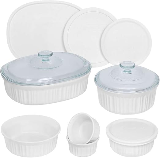 CorningWare French White Round and Oval 