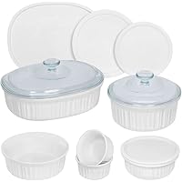 CorningWare French White Round and Oval Bakeware Set (12-Piece)