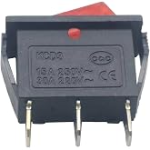 Emmui KCD3 Rocker Switch, Red, 3 Pin 2 Position | 15A/250V, 30A/220V, Lighted