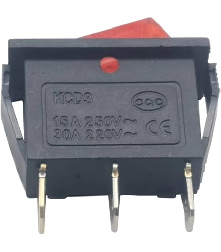 Red Illuminated Off-On Rocker Switch 15A@125V 7.5A@250V