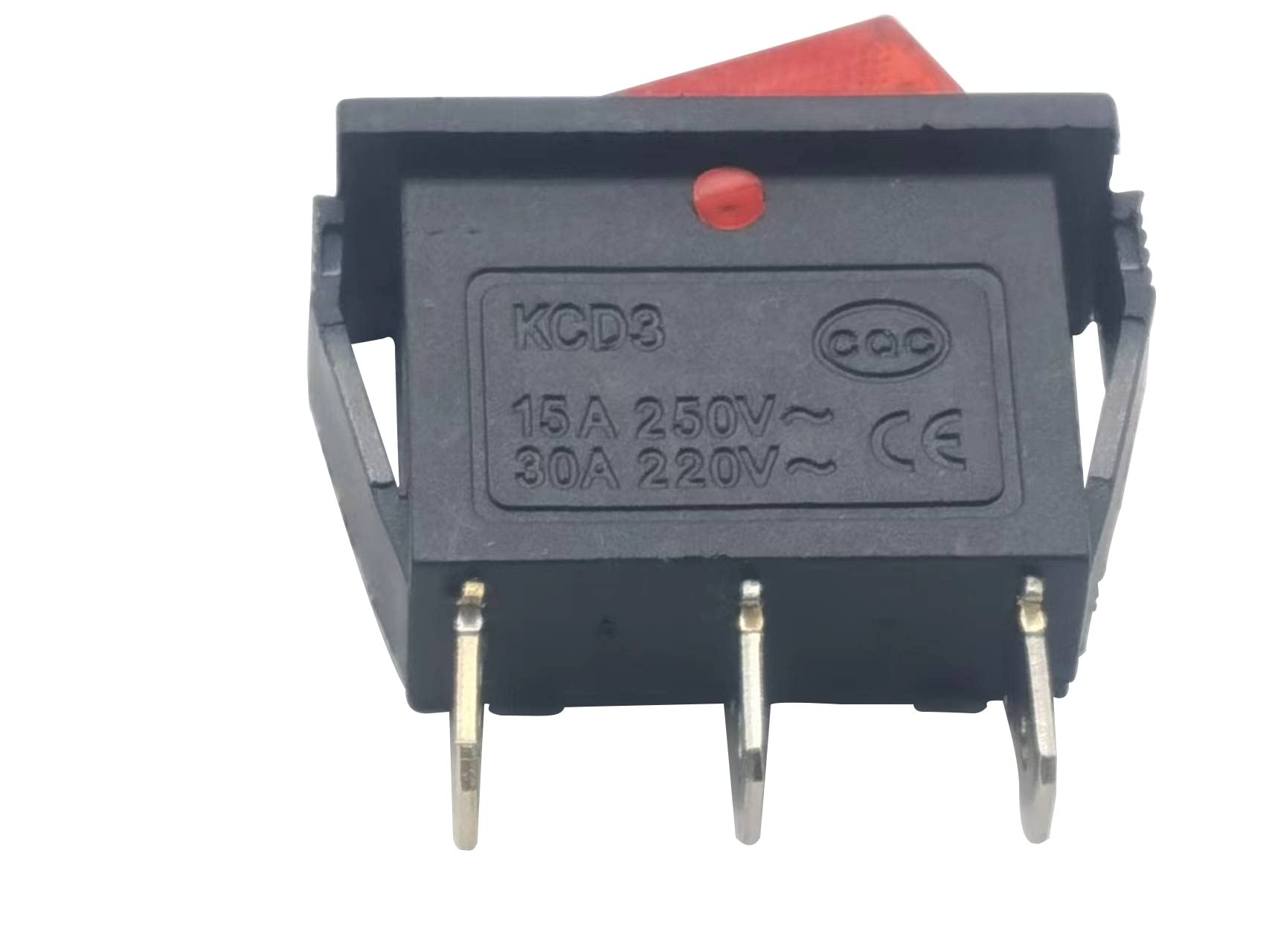 Photo 1 of 3 pin 2 Position Red Lighted Rocker Switch for Desktop Grinder,Electric Fireplaces,Neon Lamp,Household appliances,Lawn Mower,Electric Tool and Snowblower