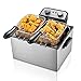 Deep Fryer with Basket, M Minca 1800W Electric Deep Fryer with Timer, Stainless-Steel Triple Basket, 4 Liter Oil Capacity…