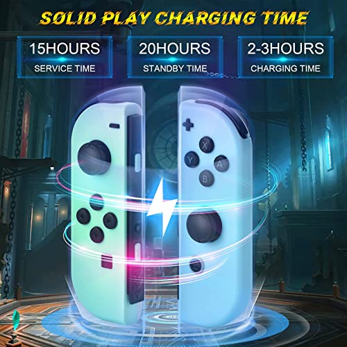 Replacement for Switch Controller Work with Switch/Lite/OLED,Wireless Gamepad Support Dual Vibration,6-Axis Gyro,Wake-up,Motion Controls,Screenshot, L/R (Green and Blue)