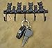 Lulu Decor, Cast Iron Seven Cat Key Hooks Wall Mounted Key Hooks - Decor for Cat Lovers - Unique Hanger - Cat Decor - Key Holder for Wall - Cat Key Hook Hanger (Black)