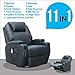 SUNCOO Massage Recliner, 20 in 1 Bonded Leather Chair, Ergonomic Lounge, Heated Sofa with Cup Holders, 360 Degrees Swivel and Remote Control, Black