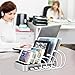 MixMart 6-Port USB Charging Station Docks for Multiple Devices like iPhone/ iPad/ Universal Smart Phones and Tablets (Silver)