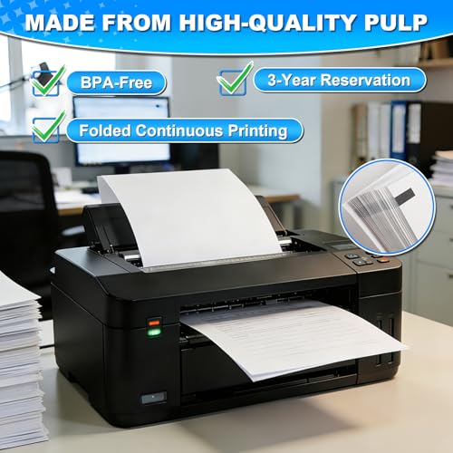 (100 Sheets) A4 Thermal Printer Paper, Foldable Thermal Paper, Compatible with Most Thermal Printers, BPA-Free, Suitable for Thermal Printers for Documents and Web