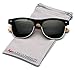 Bamboo Wood Polarized Sunglasses Retro Fashion Semi Rimless Style Frame