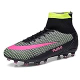 Cooga Men's Soccer Cleats Athletic Outdoor Flexible Training Soccer Shoes