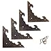 Dophee 4Pcs 58x58mm Vintage Metal Decorative Furniture Jewelry Box Corner Bracket Desk Edge Cover