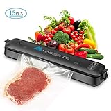 Food Vacuum Sealer Machine,Magispace Automatic Vacuum Sealer for Food Saver,Compact for Dry&Moist Food Storage,With 15pcs Starter Bags[7.8