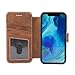 Wilken Wallet Case with Detachable Magnetic Phone Case Compatible with iPhone XR | Compatible with MagSafe & Wireless Charging | Top Grain Leather | Custom Metal Buttons (XR, Brown)