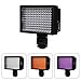 On Camera Video Light, HONGDAK 160 LED Dimmable Ultra High Power Panel Digital Camera / Camcorder Video Light, LED Light for Canon, Nikon, Pentax, Panasonic, SONY, Samsung and Olympus