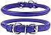 CollarDirect Rolled Leather Dog Collar, Soft Padded Round Puppy Collar, Handmade Genuine Leather Collar Dog Small Large Cat Collars Black Pink Red Purple Blue (Fits 6″ Neck, Purple)thumb 1