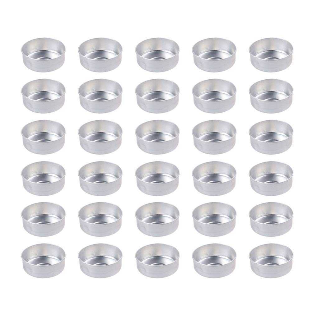 Healifty 200pcs Round Tin Tea Light Cups Empty Case Candle Wax Containers Candle Mold Model DIY Wax Candles Tealight Accessories