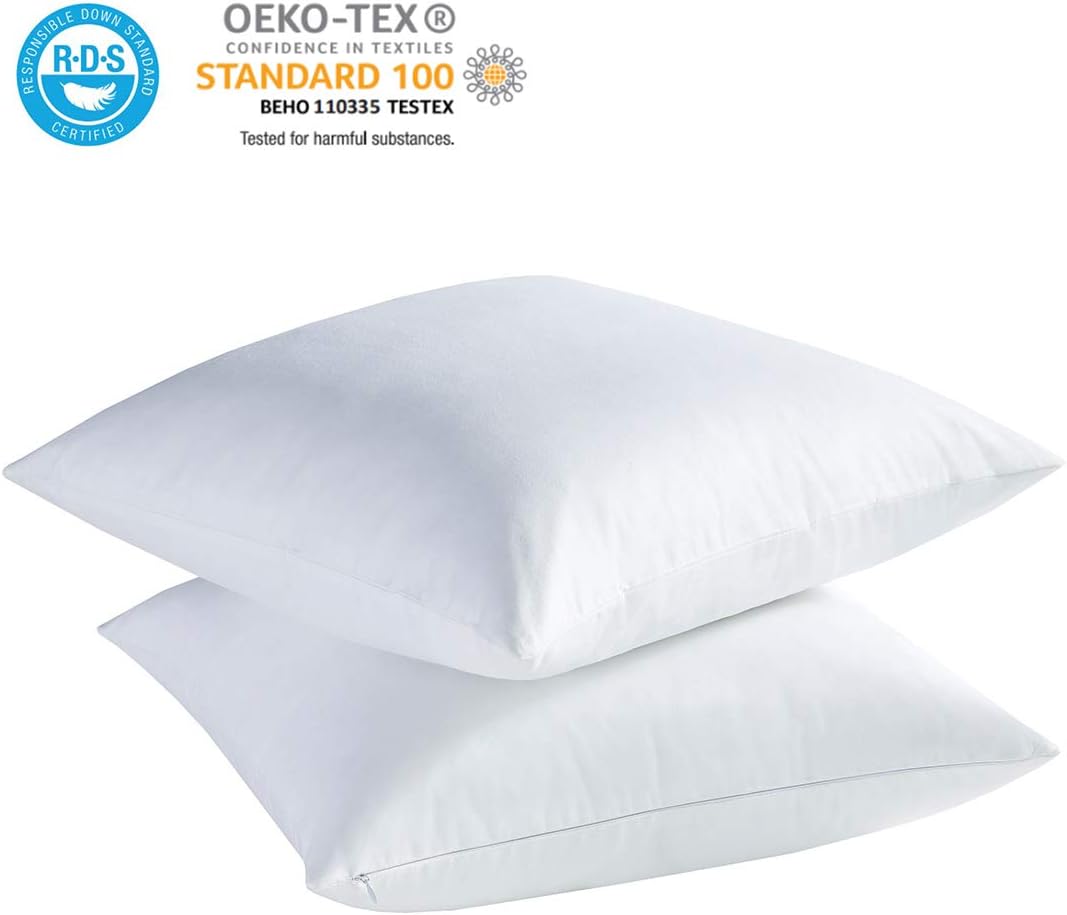 Amazon Com Accuratex White Feather Down Pillows Set Of 2