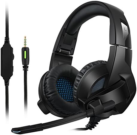 Gaming Headset for PS4/XBox One,Amicool Stereo Bass Surround/Noise Reduction/Volume Control/Over-Ear Gaming Headphone with Mic for Laptop PC Mac Computer and Smartphone