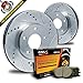 Max KT044511 Front Silver Slotted & Cross Drilled Rotors and Ceramic Pads Combo Brake Kit